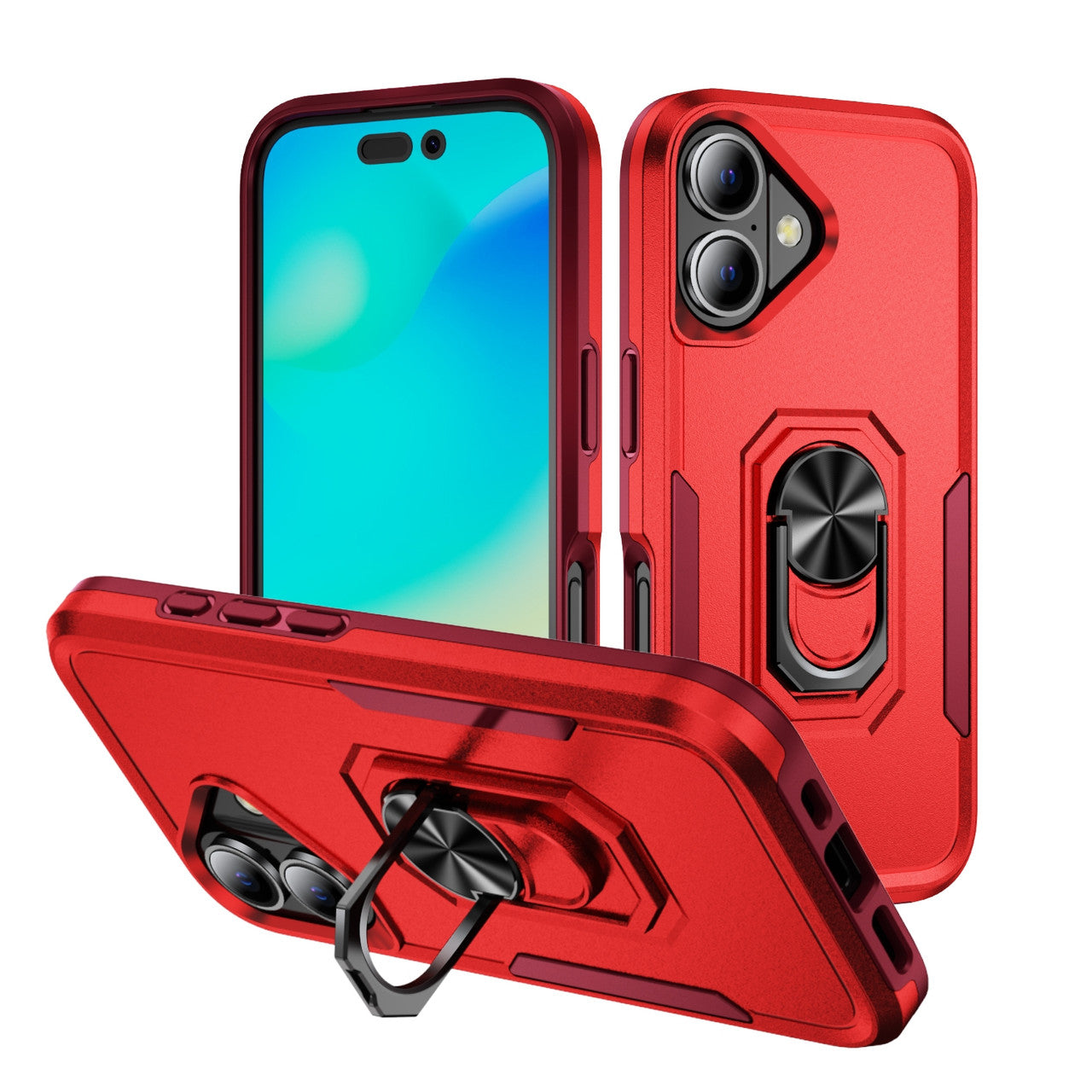 Coque robuste avec anneau pour iPhone 16 Plus