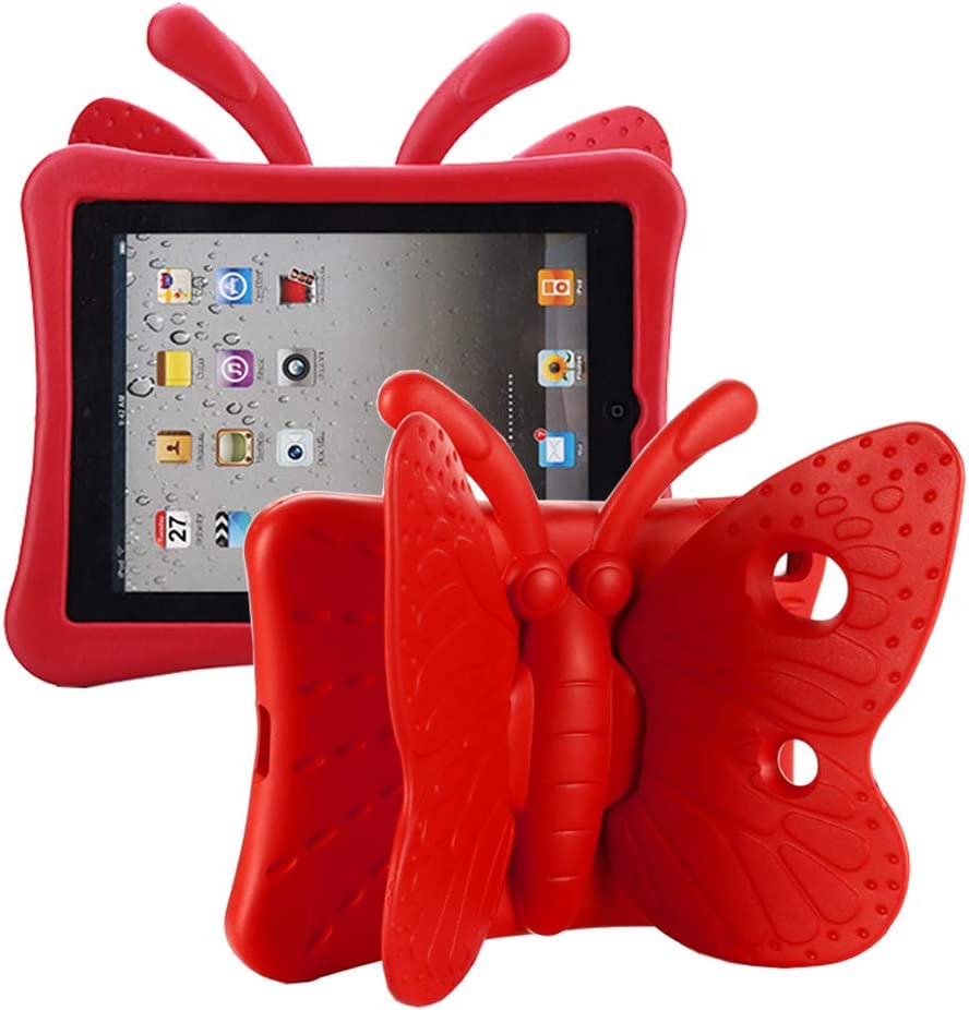 Silicone Butterfly Kids Case for iPad 5 6 (5th 6th Gen.) / Air 1 2 (1st 2nd Gen.) / Pro 9.7