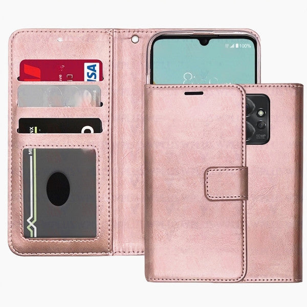 Leather Folio Wallet Case for Motorola Moto G Power 5G (2024)