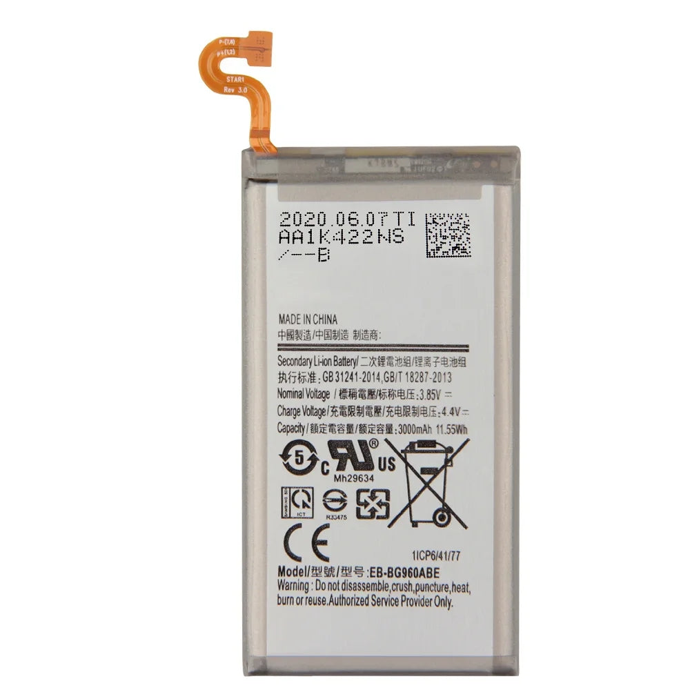 Batterie de remplacement pour Samsung Galaxy S9 (G960), EB-BG960ABE EB-BG960ABU EB-BG960ABA