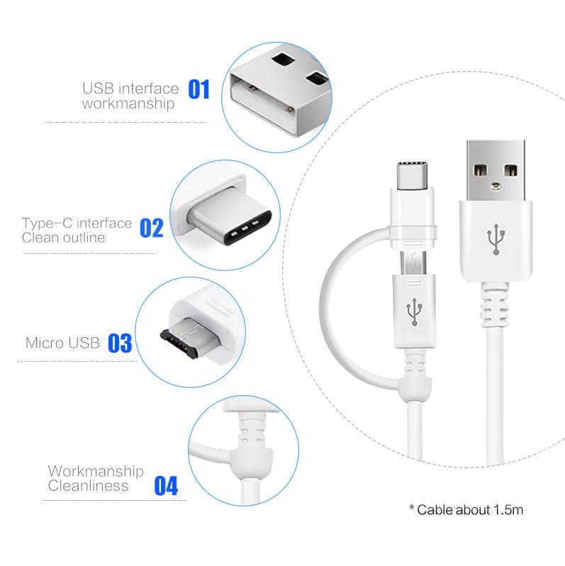 Micro USB / USB-C Charging Data Cable (1m)