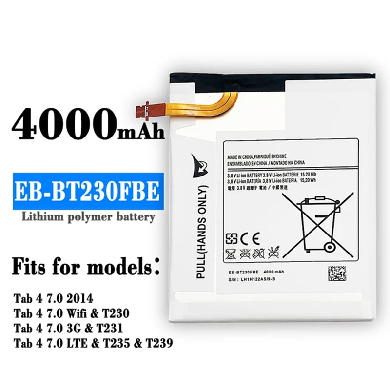 Batterie de remplacement pour tablette Samsung Tab 4 7,0