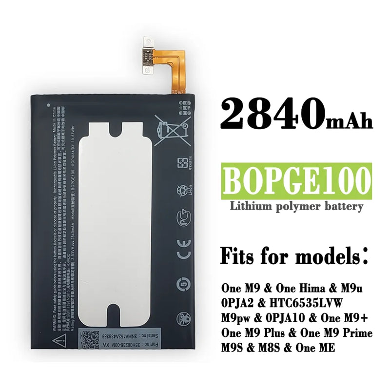 Batterie de remplacement pour HTC One M9 35H00236-01M, B0PGE100