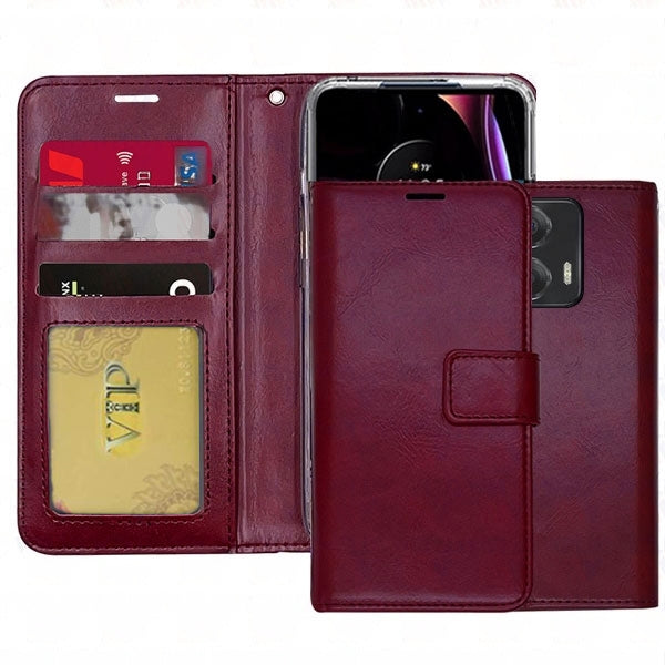 Leather Folio Wallet Case for Motorola Moto G 5G (2024)