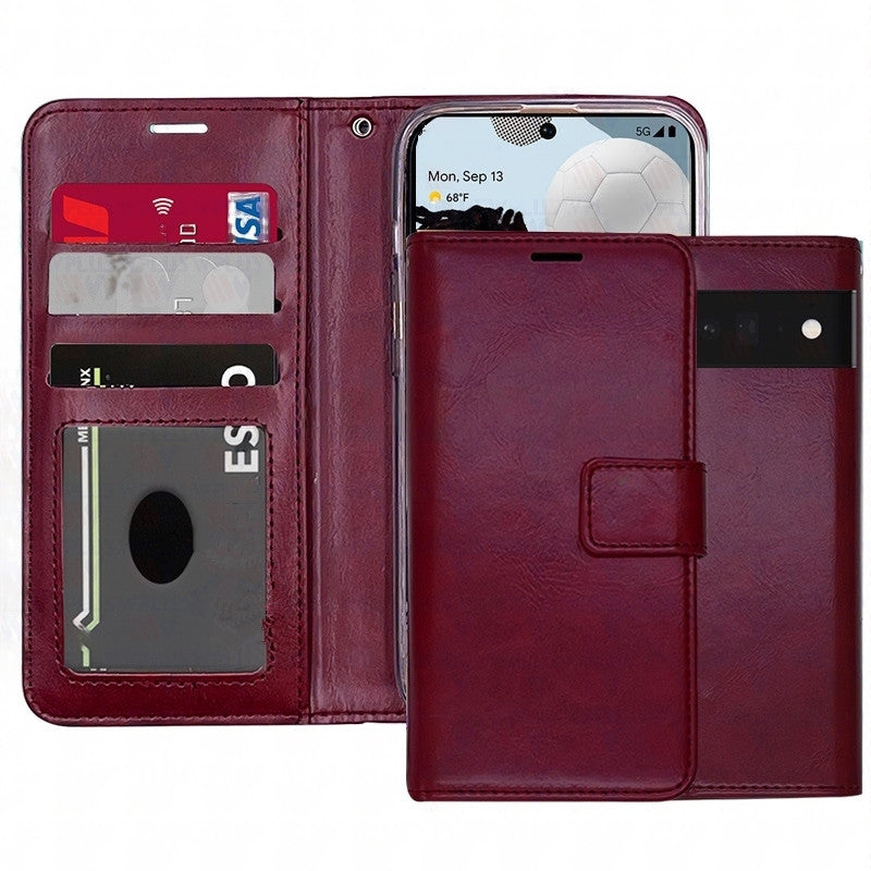 Leather Folio Wallet Case for Google Pixel 9 / Pixel 9 Pro