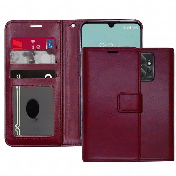 Leather Folio Wallet Case for Motorola Moto Edge+ Plus (2023)