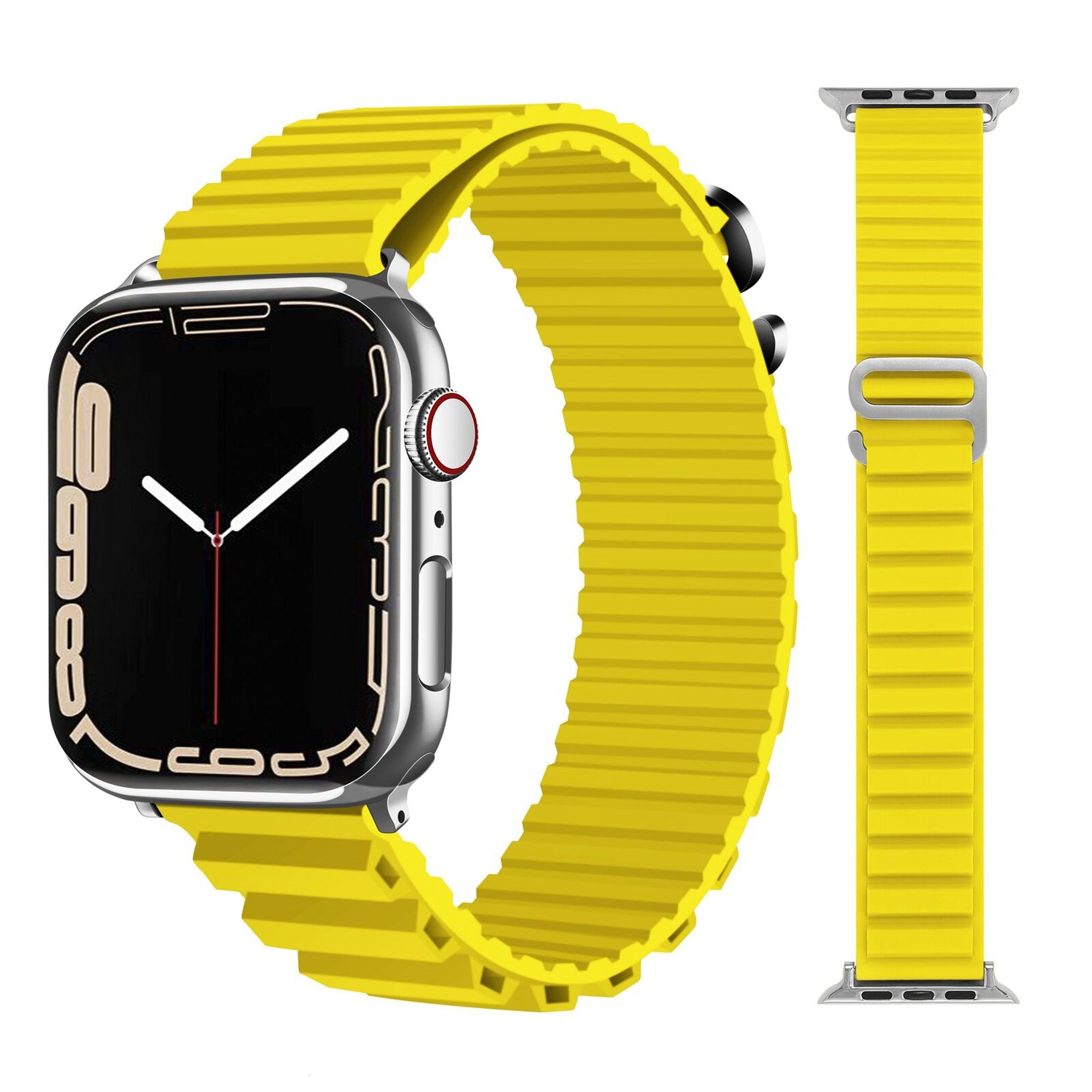 Bracelet de rechange en silicone style alpin et océan pour Apple Watch iWatch