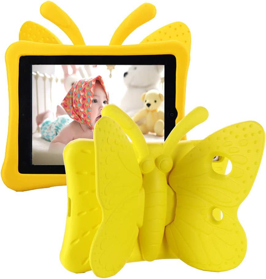 Coque en silicone pour enfants papillon pour iPad 5 6 (5ème 6ème génération) / Air 1 2 (1ère 2ème génération) / Pro 9,7