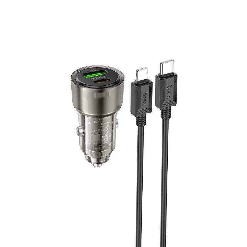 Adaptateur de chargeur de voiture à charge rapide PD 20W QC3.0 double ports USB-C et USB-A