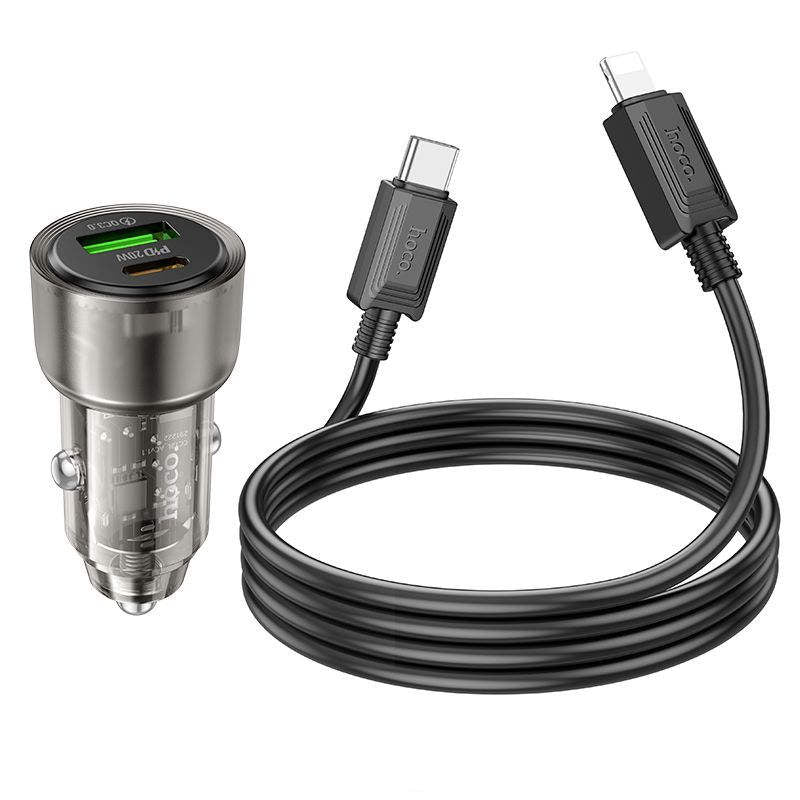 Adaptateur de chargeur de voiture à charge rapide PD 20W QC3.0 double ports USB-C et USB-A