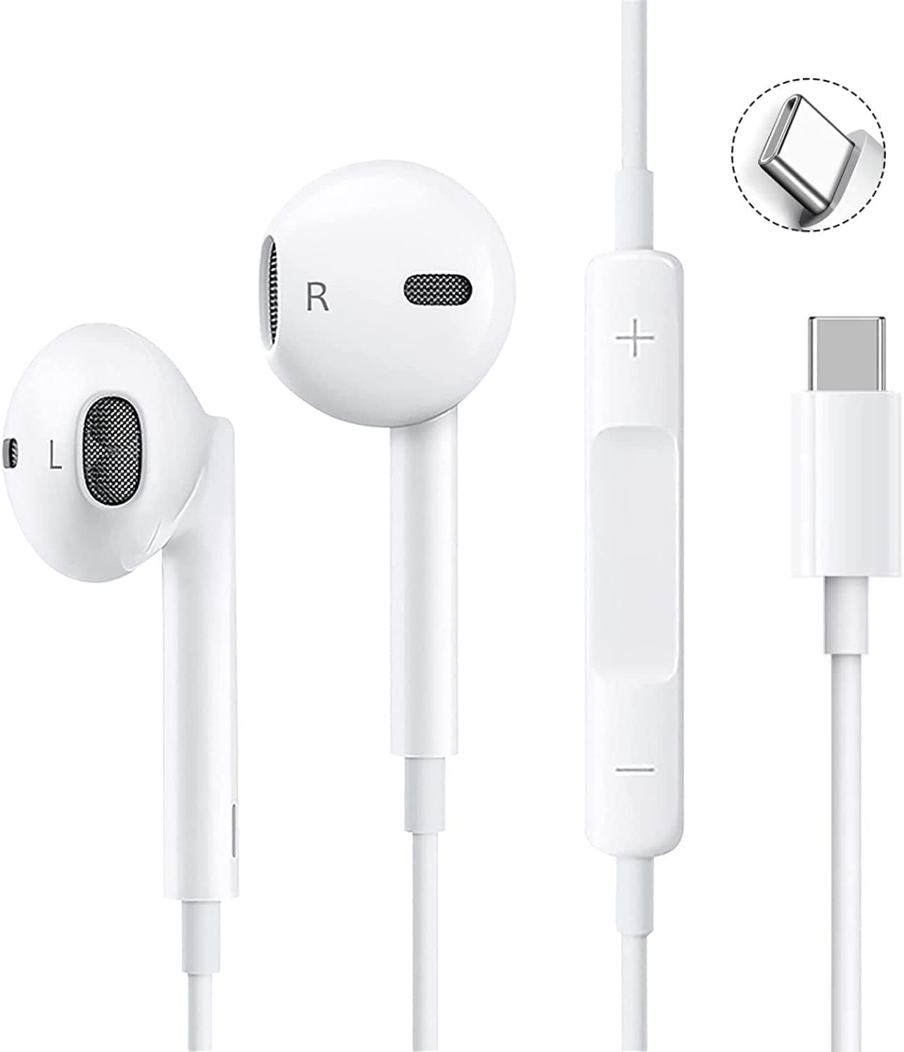 Wired in Ear EarPods Earphones Earbuds with Volume Buttons & Mic for iPhone iPad