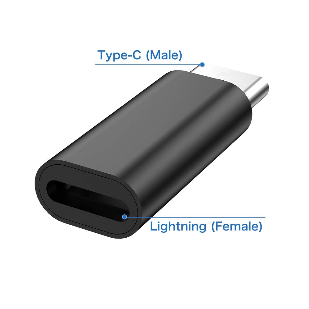 (2 Pack) Lightning Female to USB-C Male Adapter Connector