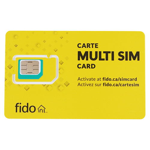 Carte Multi SIM prépayée Fido Mobile CANADA 4G LTE