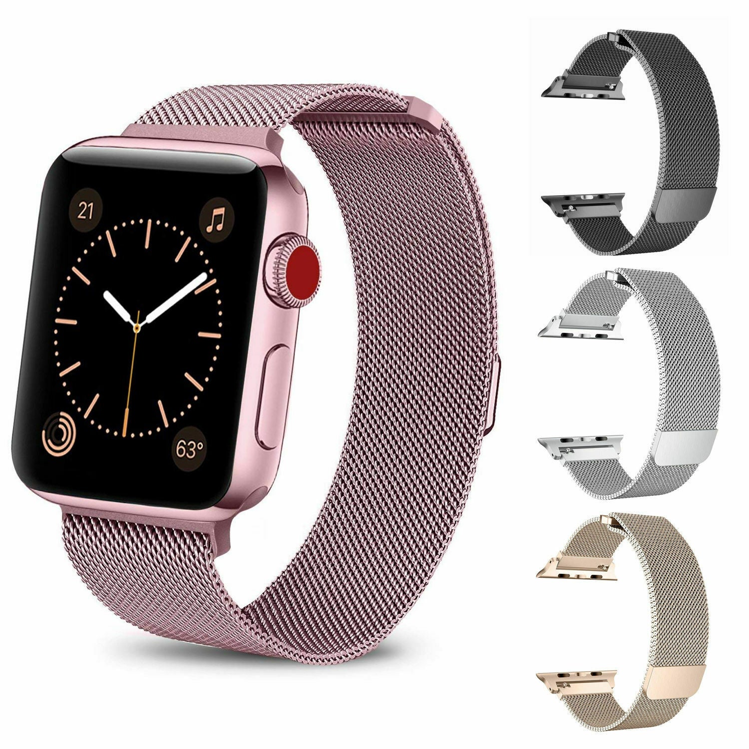 Bracelet de remplacement à boucle magnétique en métal pour Apple Watch iWatch