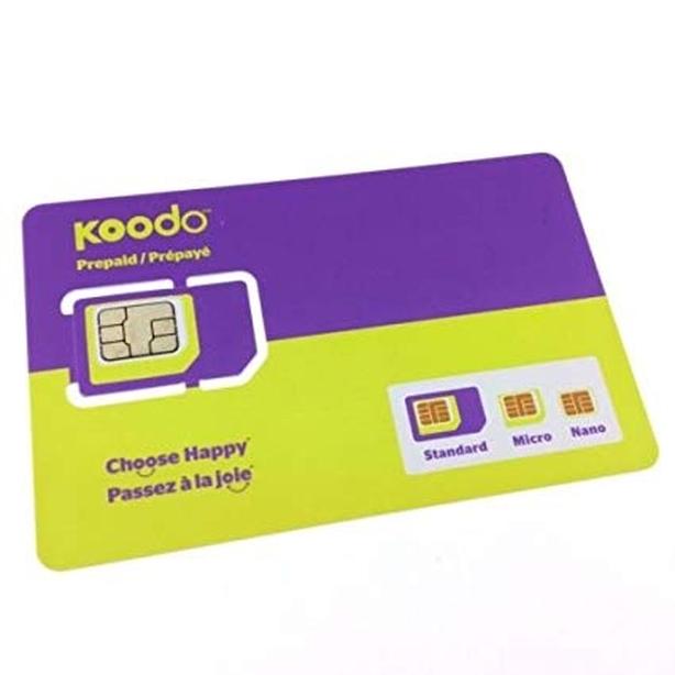 Koodo Mobile CANADA 4G LTE Prepaid Multi Sim Card