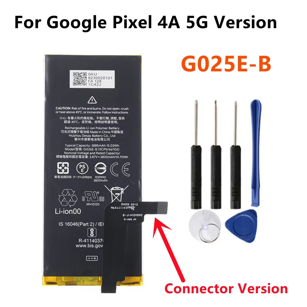 Batterie de remplacement pour Google Pixel 4a 5G, G025E-B