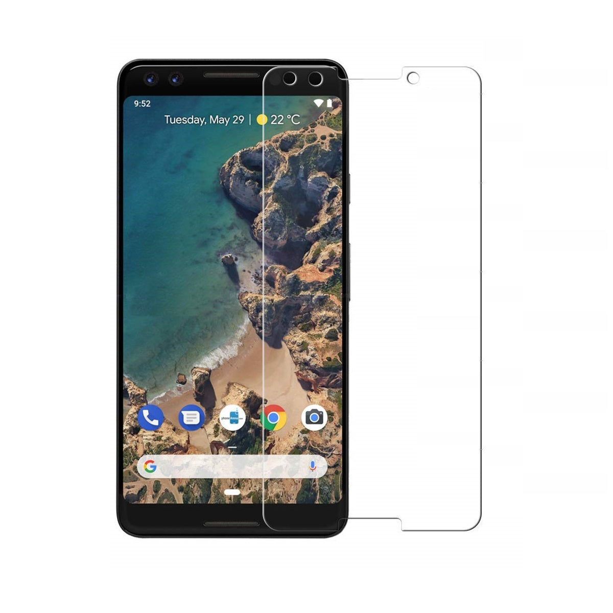 (Lot de 2) Protecteur d'écran en verre trempé pour Google Pixel 3