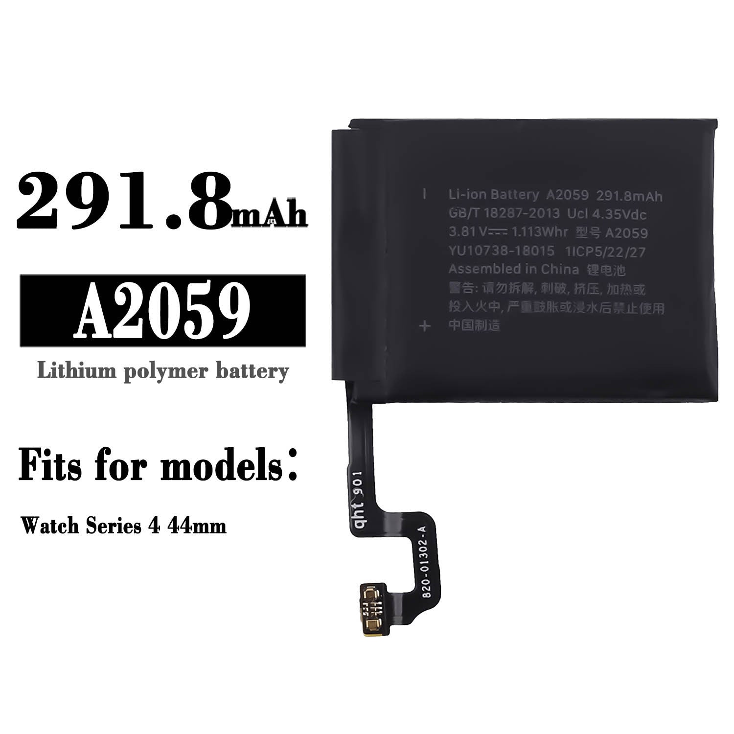 Replacement Battery for Apple Watch iWatch Series 4 44mm, 291.8mAh