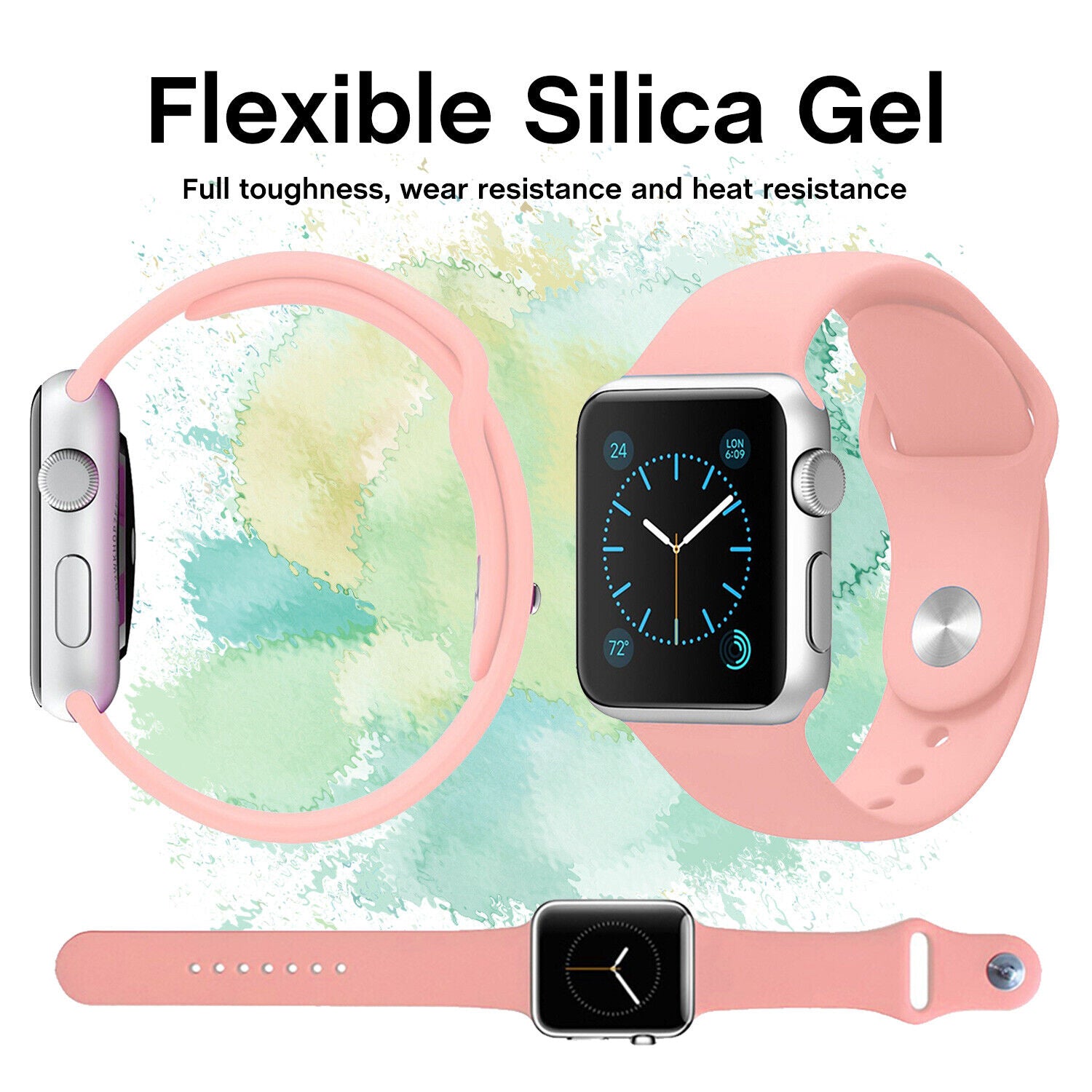 Bracelet de rechange en silicone souple pour Apple Watch iWatch