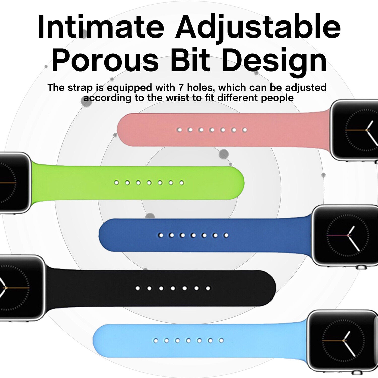 Bracelet de rechange en silicone souple pour Apple Watch iWatch