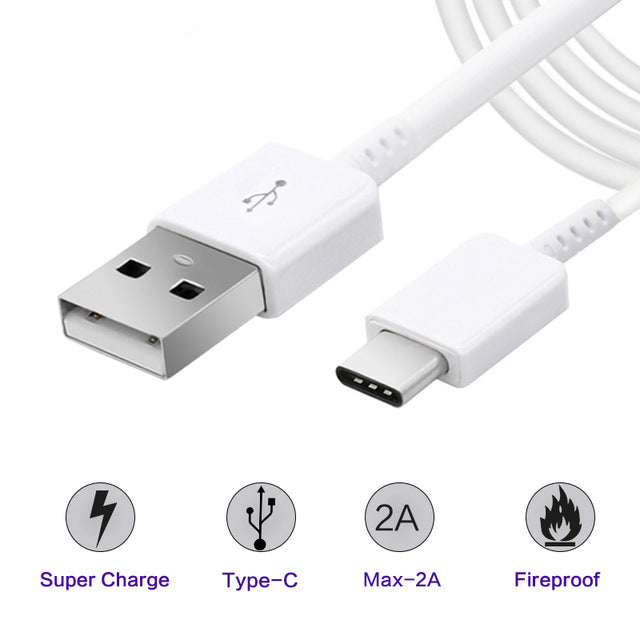 USB Fast Charging Power Adapter Wall Charger & USB-C Cable (1m) for Samsung Motorola Google Phones