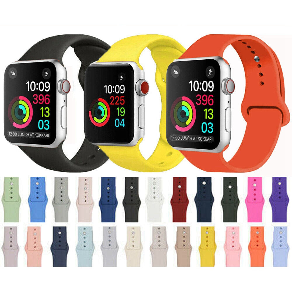 Bracelet de rechange en silicone souple pour Apple Watch iWatch