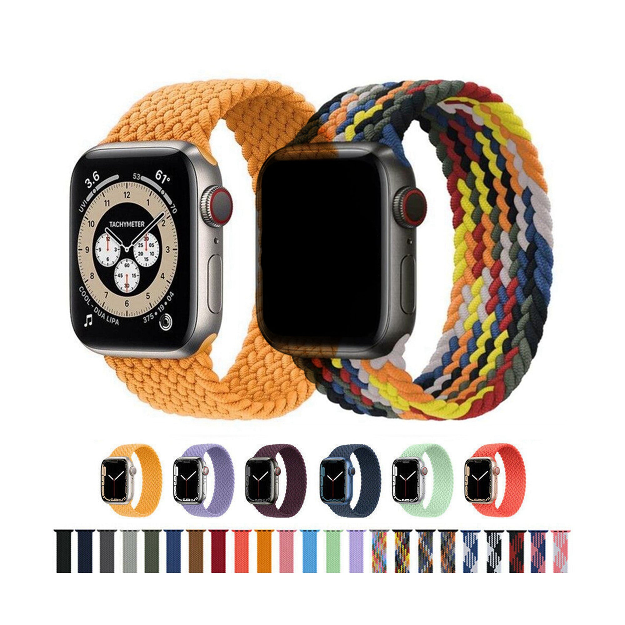 Bracelet de remplacement tressé à boucle solo pour Apple Watch iWatch