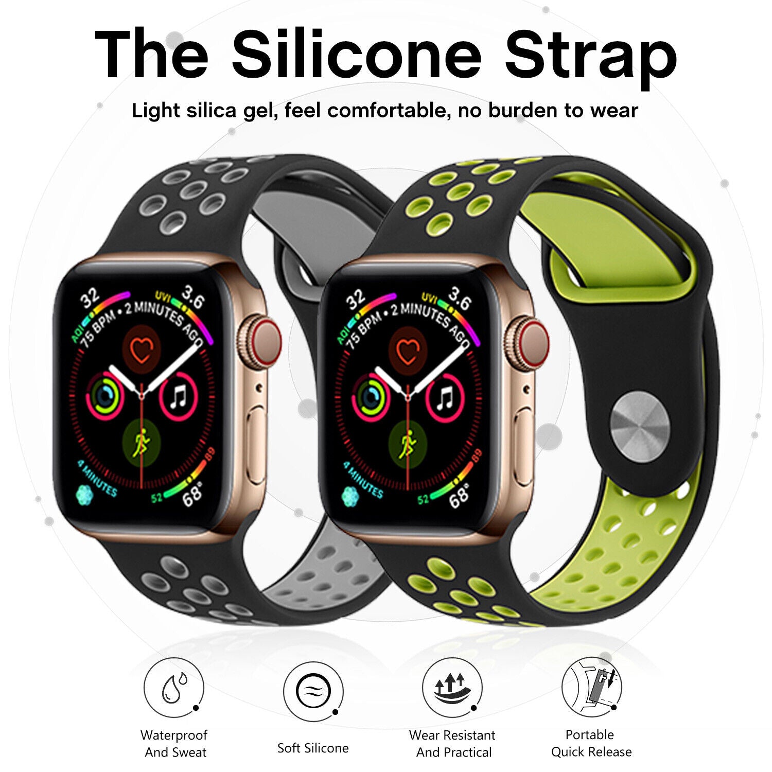 Bracelet de rechange en silicone Nike Sport pour Apple Watch iWatch