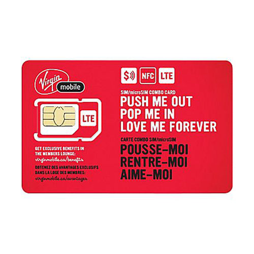 Virgin Mobile CANADA 4G LTE Prepaid Multi Sim Card