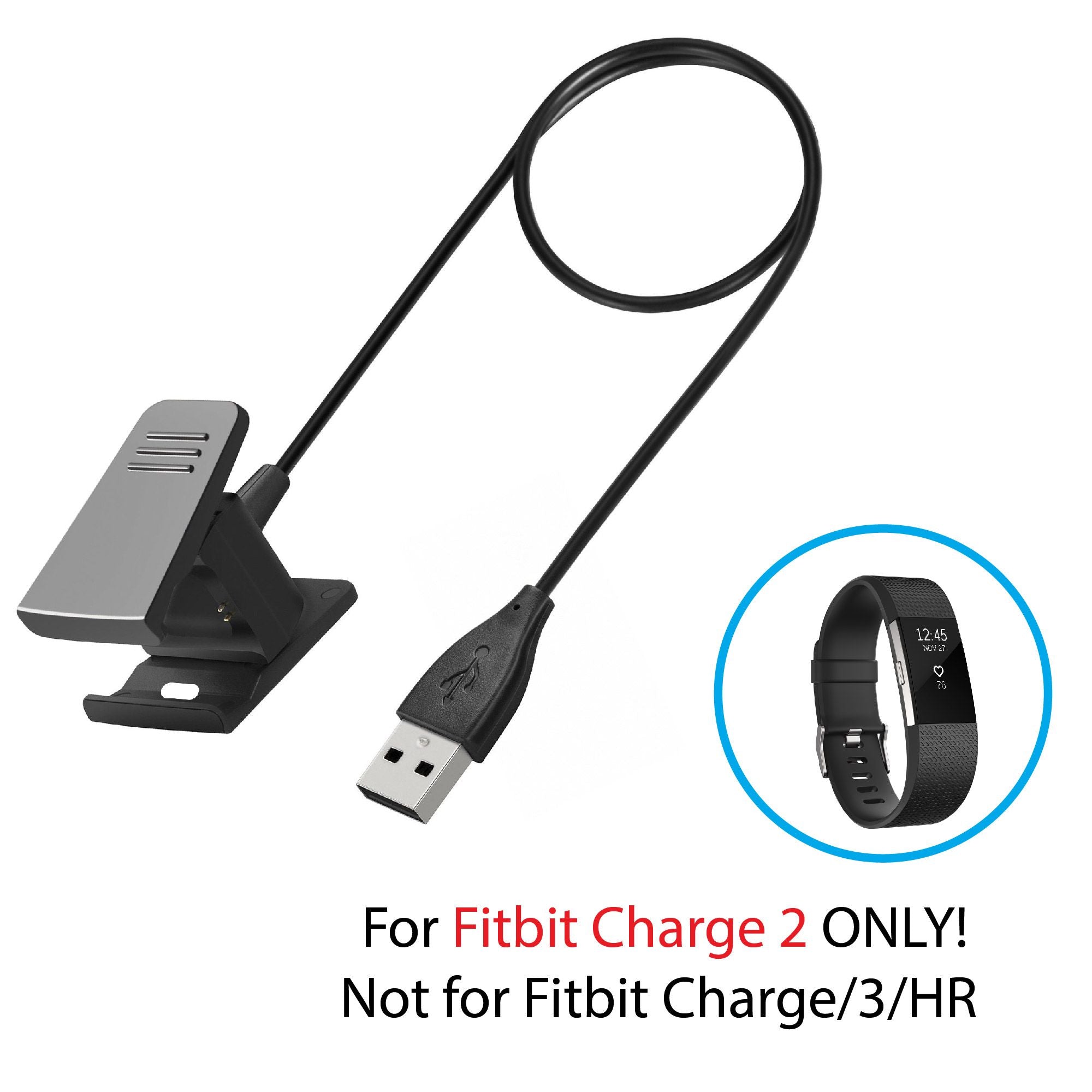 USB Charging Cable for Fitbit Charge 2 / HR 2