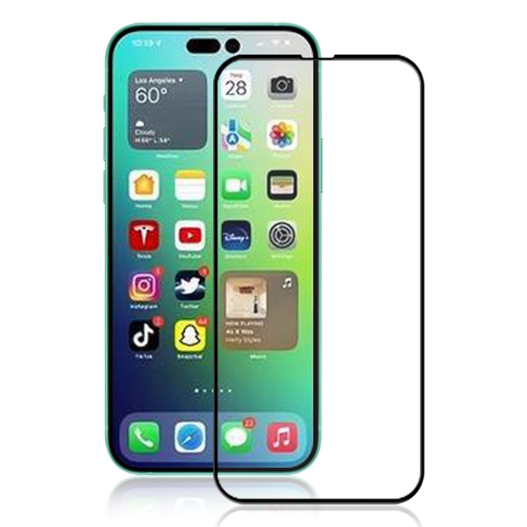 Protecteur d'écran en verre trempé incurvé à couverture complète pour iPhone 14 Pro Max