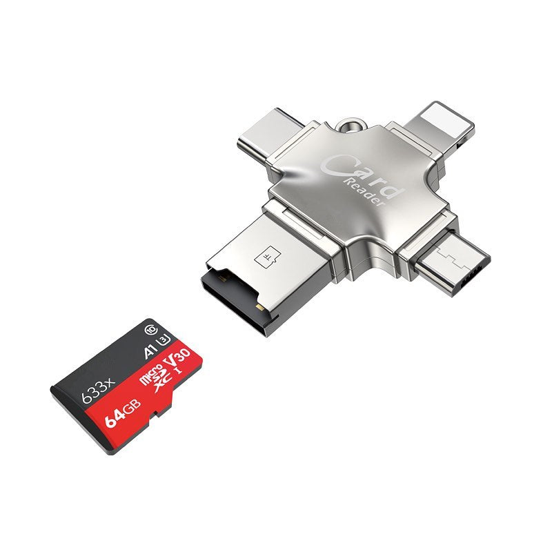 Lecteur de carte Micro SD TF, adaptateur OTG HUB avec USB-C Lightning Micro USB