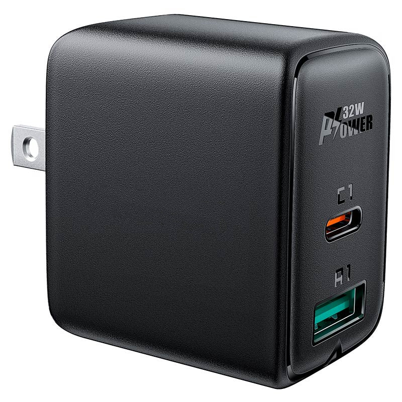 Adaptateur secteur pour chargeur rapide, prise USB-A USB-C, double ports 32 W