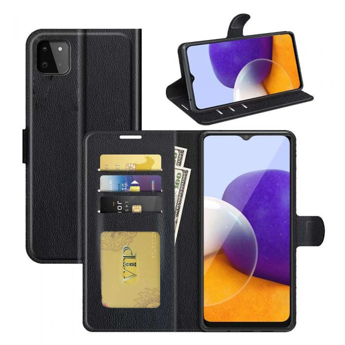 Leather Folio Wallet Case for Samsung Galaxy A22 5G