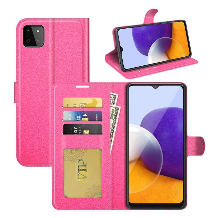 Leather Folio Wallet Case for Samsung Galaxy A22 5G