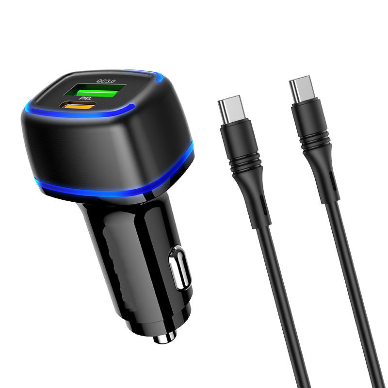 (20W) Fast Car Charger with Dual USB Ports & USB-C to USB-C Cable