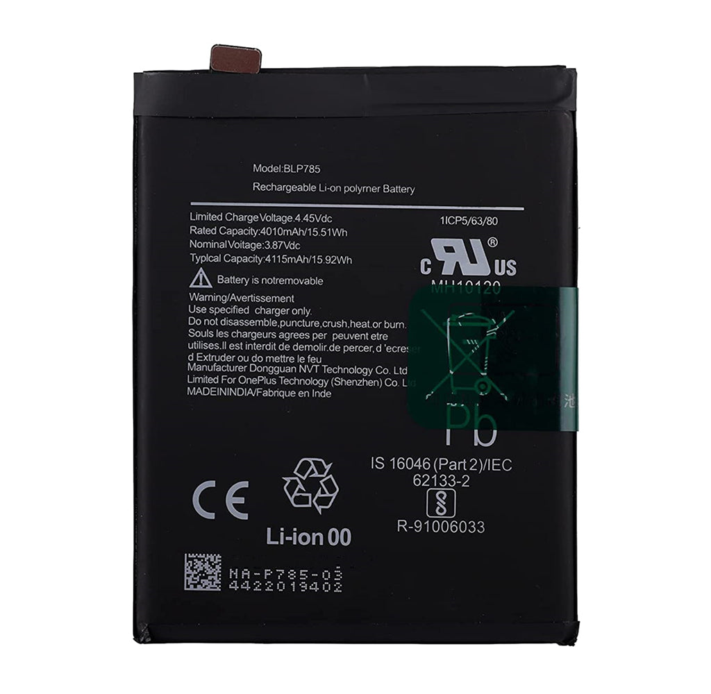 Batterie de remplacement pour OnePlus Nord 5G, BLP785