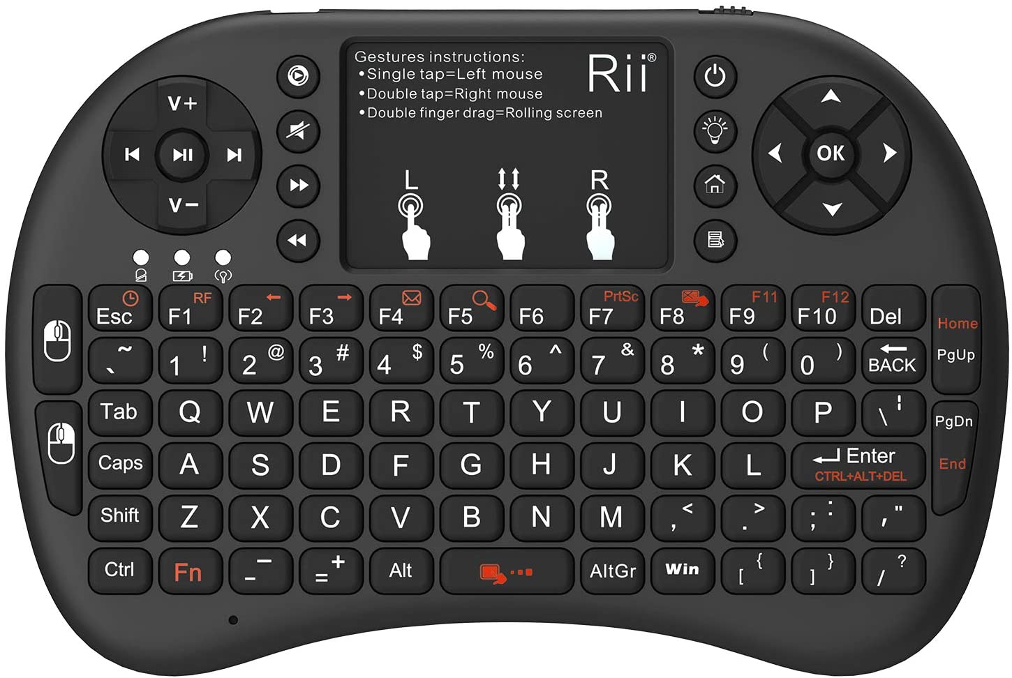 Mini clavier rétroéclairé sans fil portable avec pavé tactile