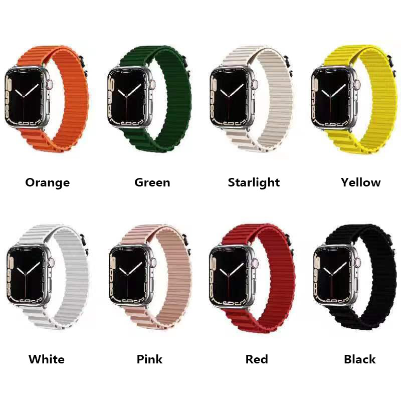 Bracelet de rechange en silicone style alpin et océan pour Apple Watch iWatch