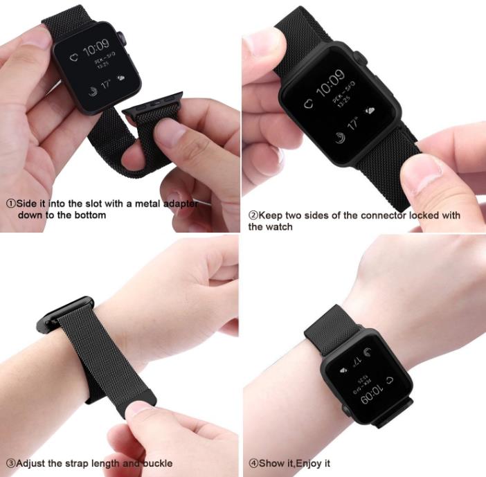 Metal Magnetic Loop Replacement Band Strap for Apple Watch iWatch