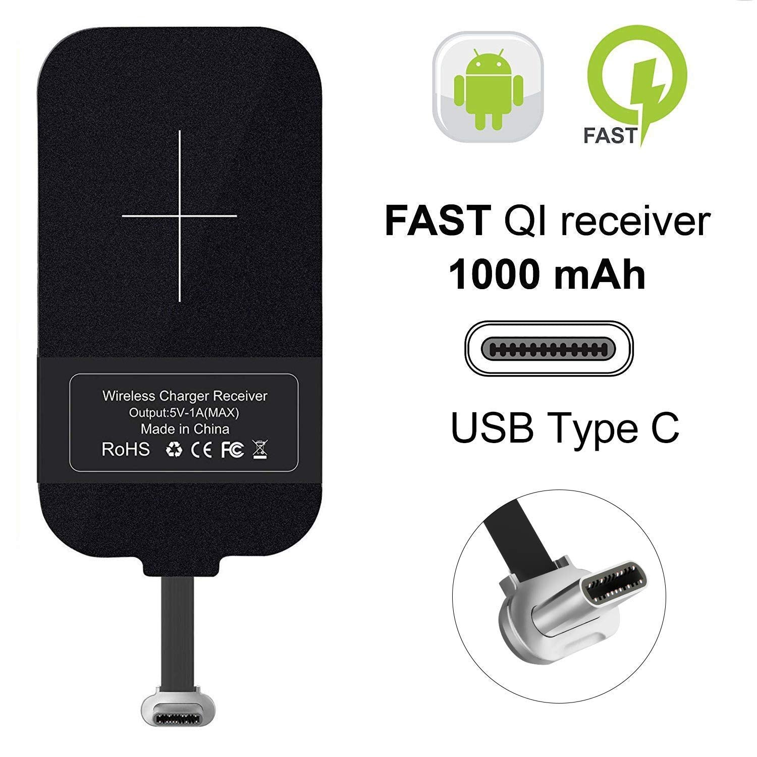 Qi Wireless Charging Receiver Pad (UBS-C Port)