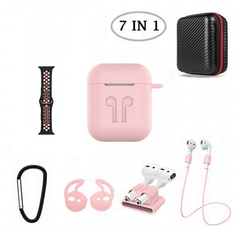 7 in 1 Silicone Case with Nike Sport Style Watch Band for AirPods 1 2 (1st 2nd Gen.)