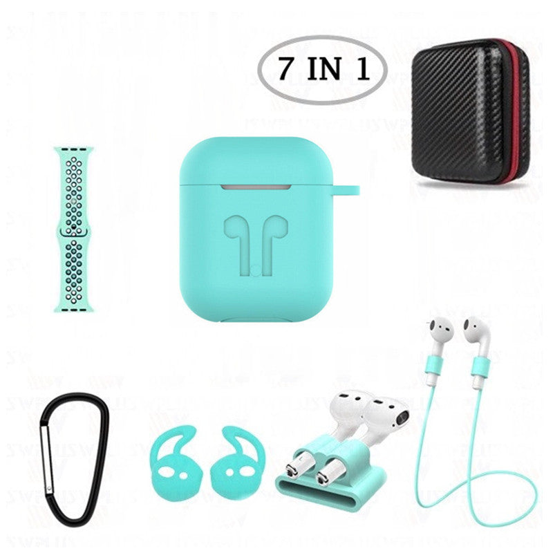 7 in 1 Silicone Case with Nike Sport Style Watch Band for AirPods 1 2 (1st 2nd Gen.)