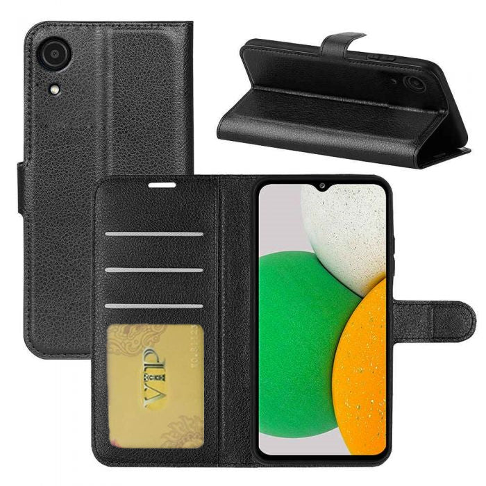 Leather Folio Wallet Case for Samsung Galaxy A03 Core