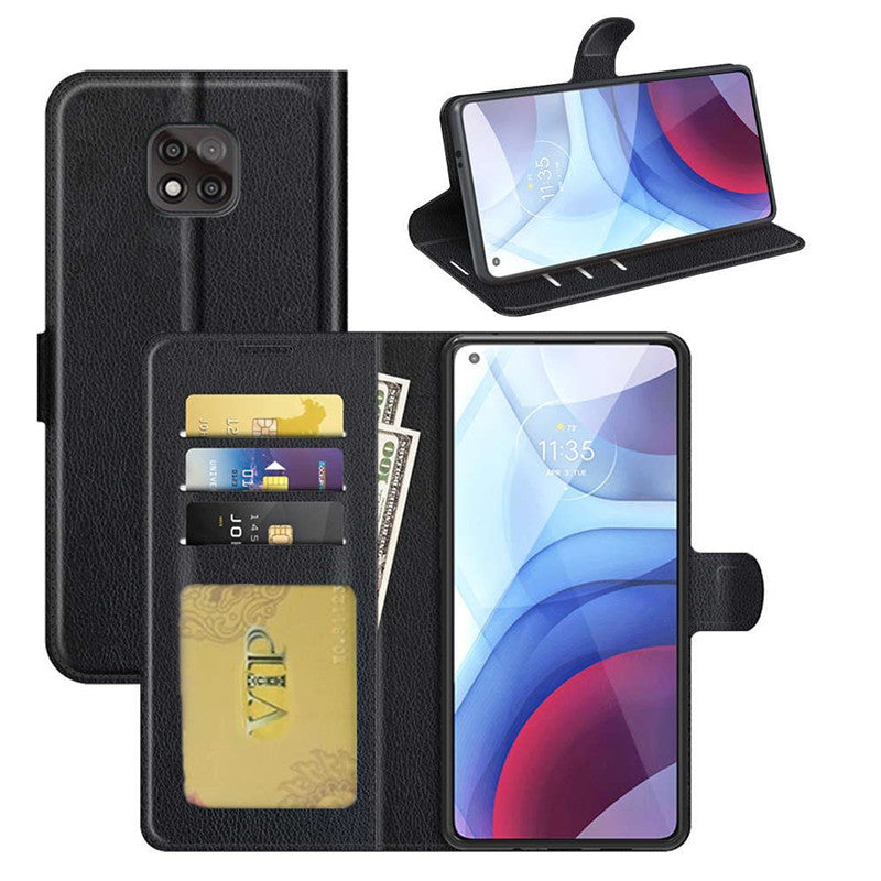 Leather Folio Wallet Case for Motorola Moto G Power (2021)