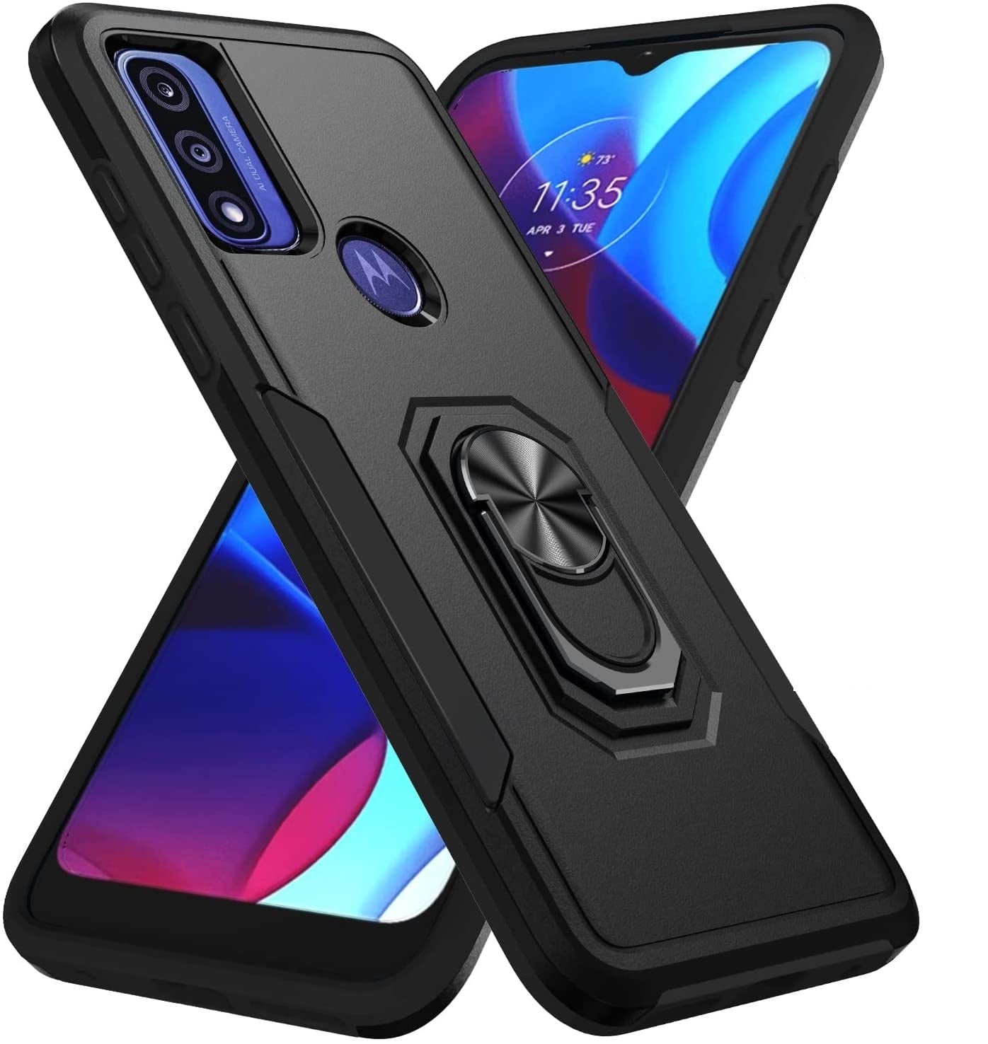 Étui à anneau robuste pour Motorola Moto G Pure (2021) / G Power (2022) / G Play (2023)