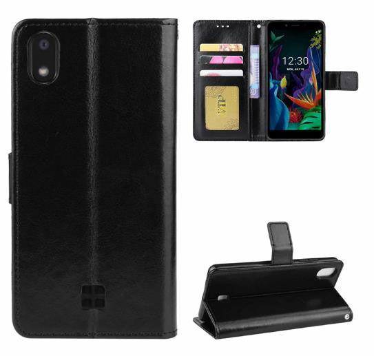 Leather Folio Wallet Case for LG K20 2019