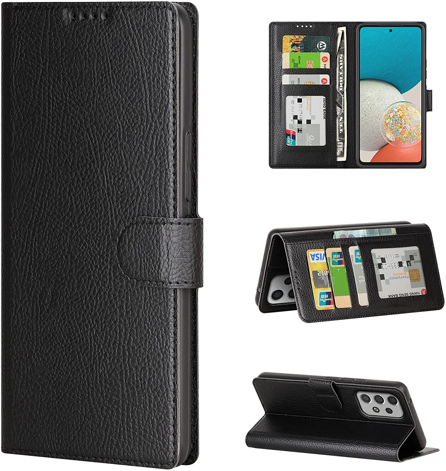 Leather Folio Wallet Case for Samsung Galaxy A53 5G