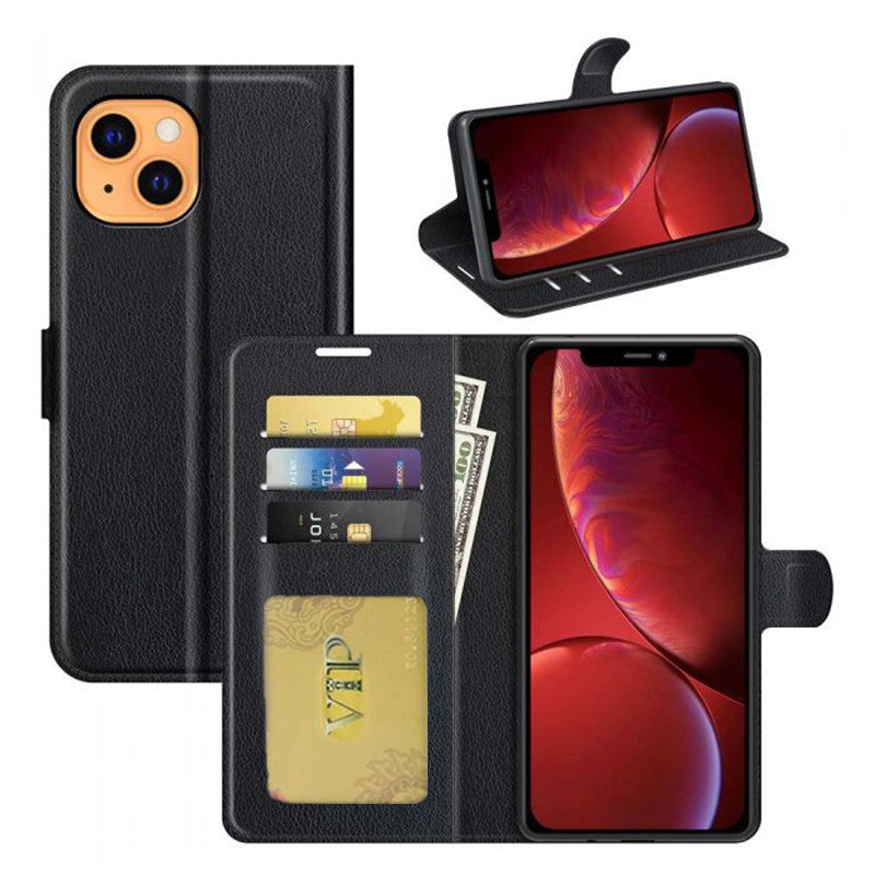 Leather Folio Wallet Case for iPhone 13