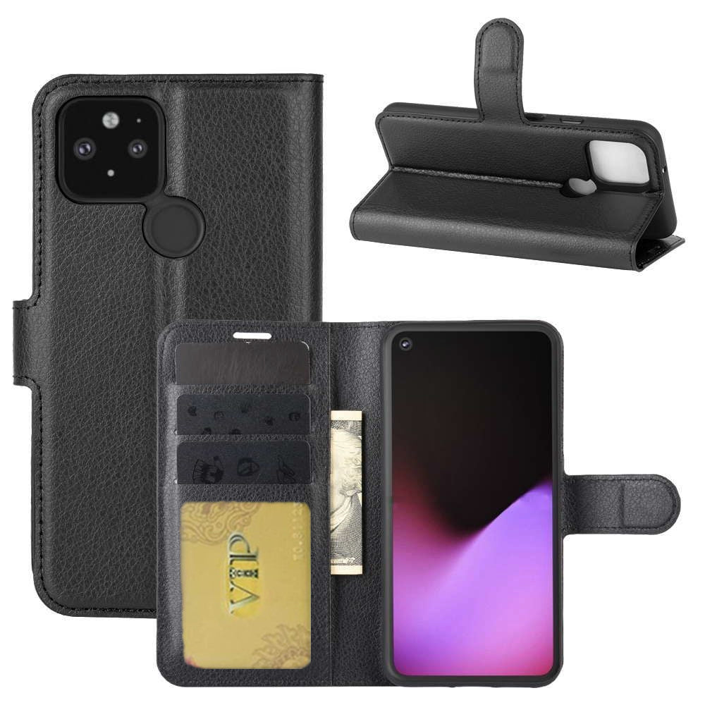 Leather Folio Wallet Case for Google Pixel 4a 5G